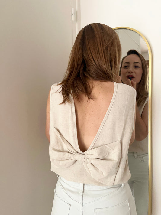 Haut MADELEINE noeud beige