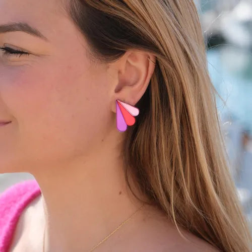 Boucles d'oreilles ARMANCE violet/rose/rouge
