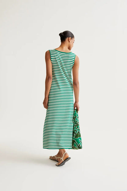 Robe marinière HORTENSE verte