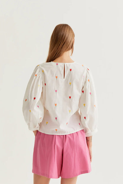 Blouse BILLIE brodée tulipe