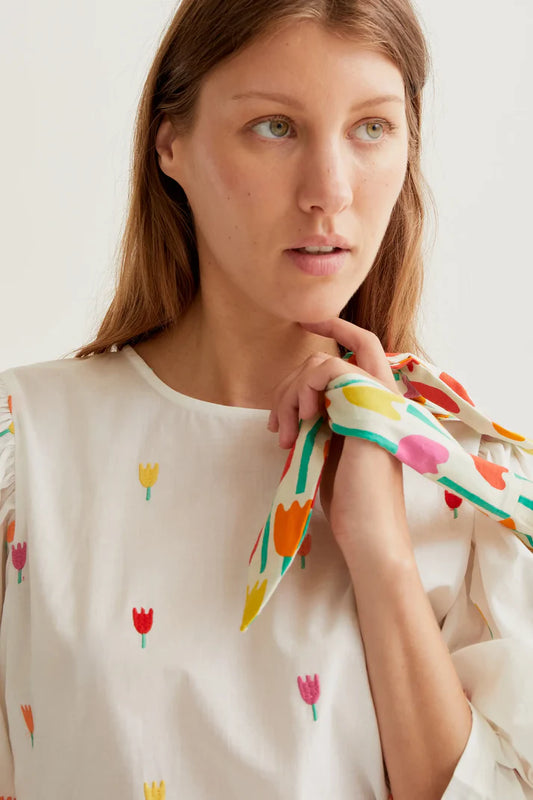Blouse BILLIE brodée tulipe