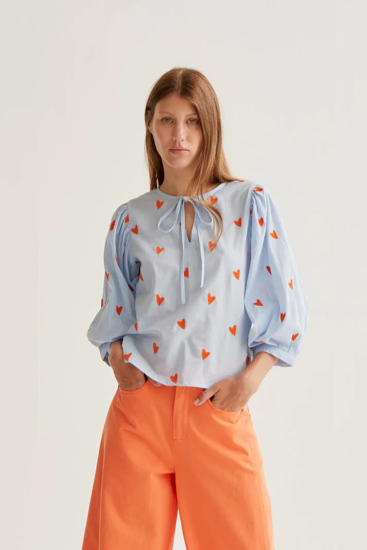 Blouse BERTHA brodée coeur