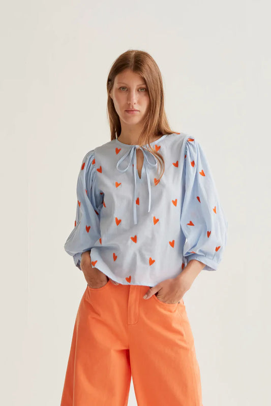 Blouse BERTHA brodée coeur