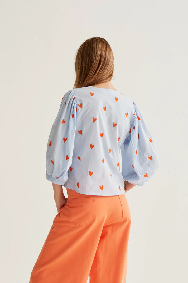 Blouse BERTHA brodée coeur