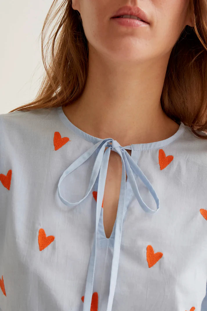 Blouse BERTHA brodée coeur