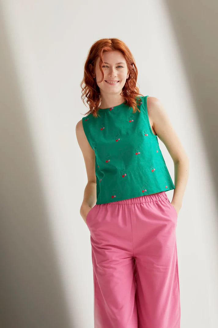 Haut JEANNE brodé de cerises