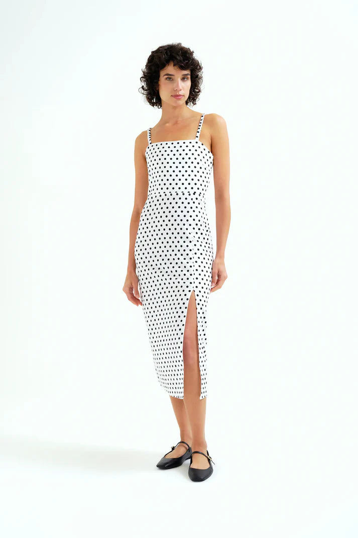 Robe PENELOPE pois noire