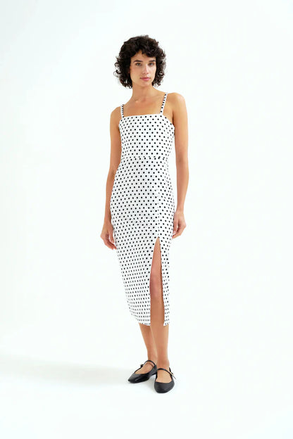 Robe PENELOPE pois noire