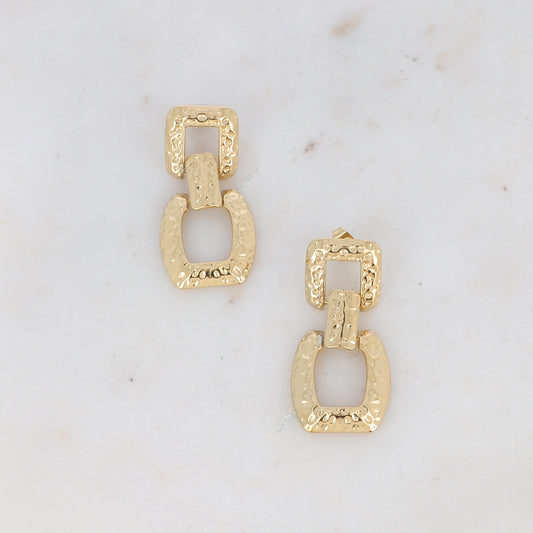 Boucles d'oreilles ROBIN maillons martelés