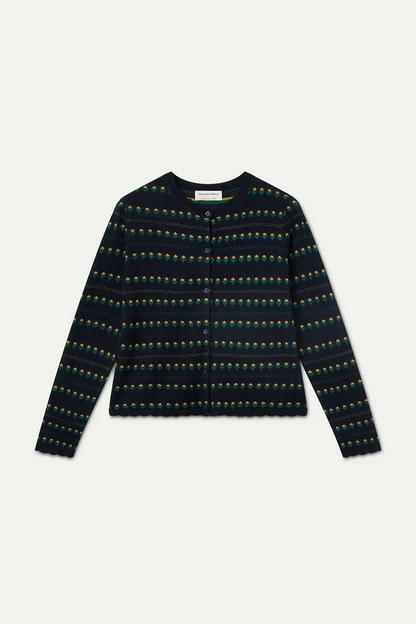 Gilet ÉMILE fleurs marine