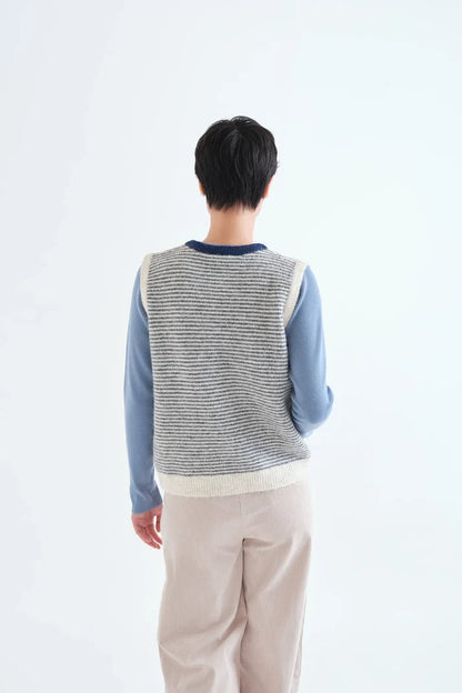 Gilet JEAN rayé marine