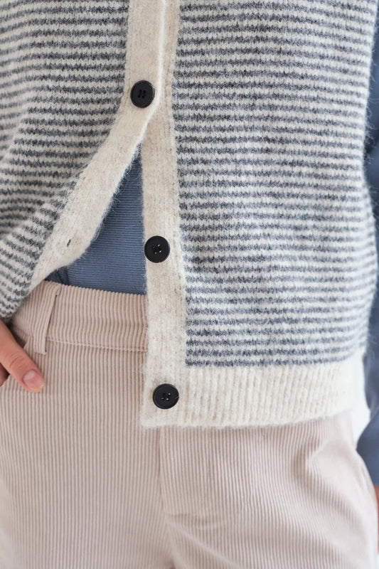 Gilet JEAN rayé marine