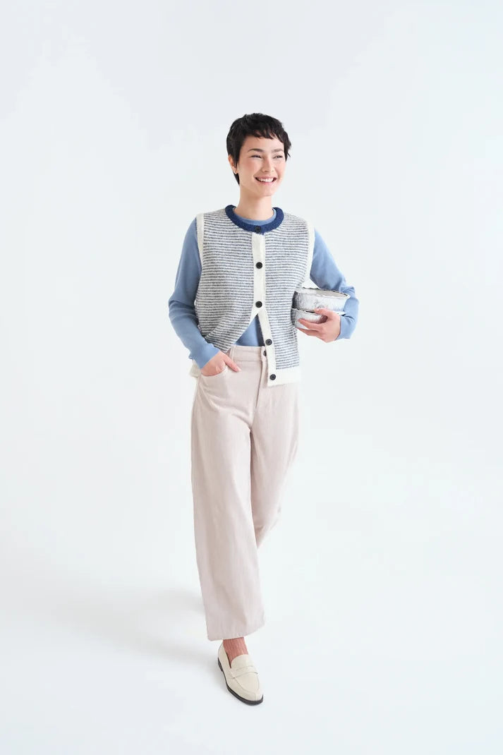 Gilet JEAN rayé marine