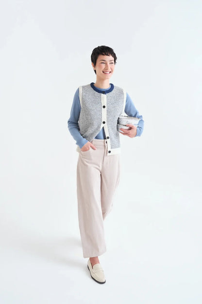 Gilet JEAN rayé marine