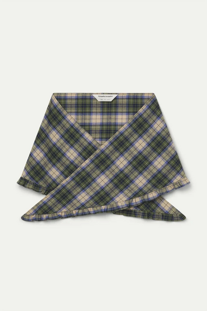 Foulard OLYMPE triangle carreaux vert