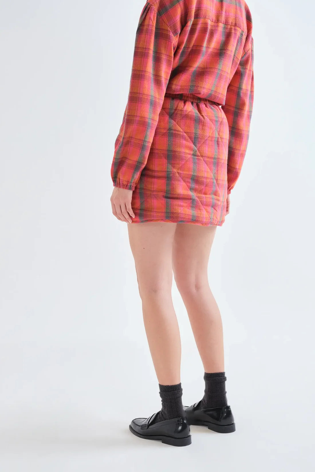 Jupe CERISE carreaux rose/rouge