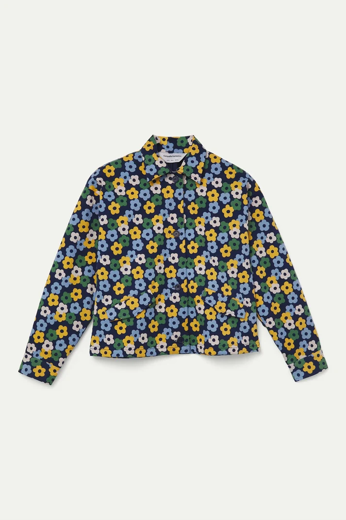 Veste ADÈLE fleurs bleu/vert