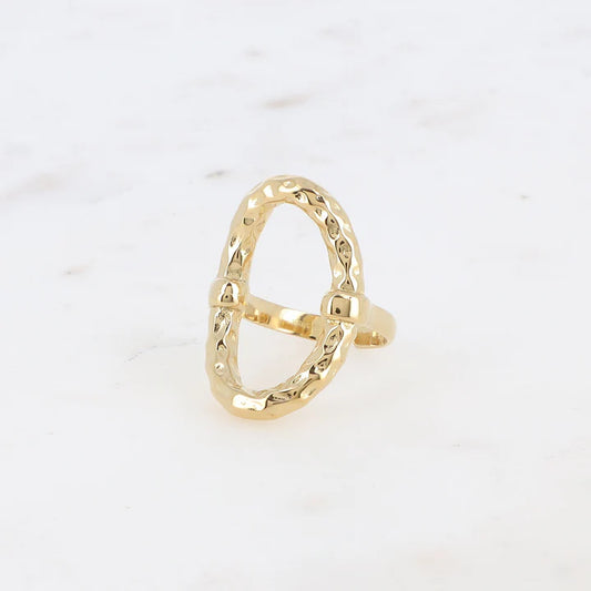 Bague OLIMPE ovale martelée