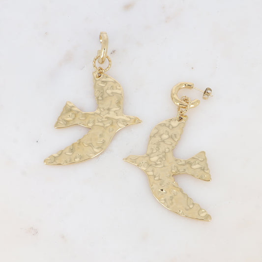 Boucles OISEAU doré