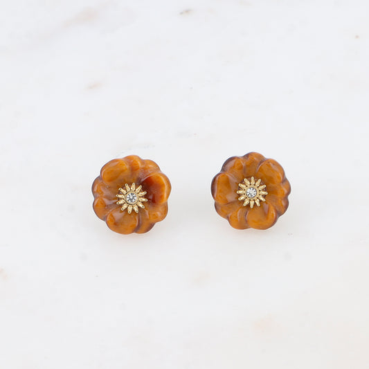 Puces FLEURETTE marrons