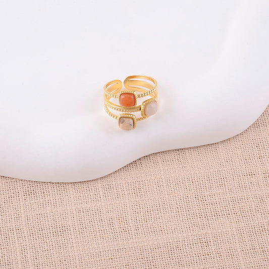 Bague ANAÏS beige/orange