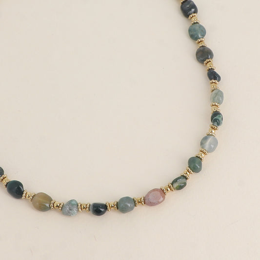 Collier ALBANE perles agathe indien