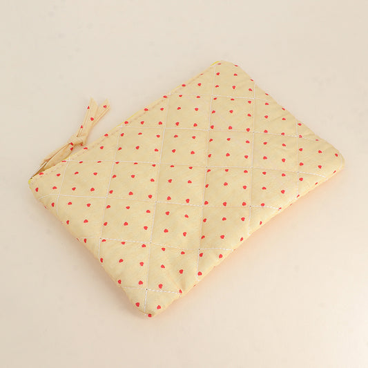 Pochette ANNA jaune coeur rose