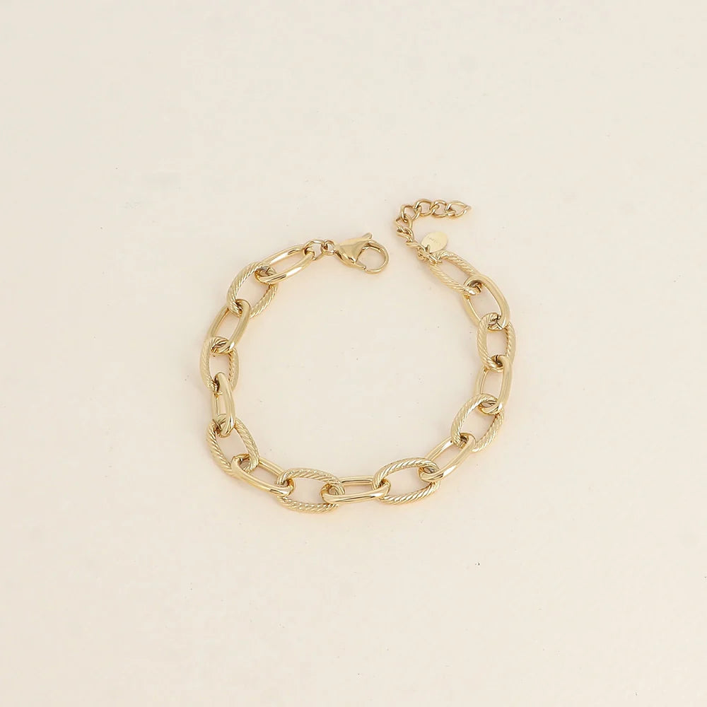 Bracelet MARCEL maillons ovales striés