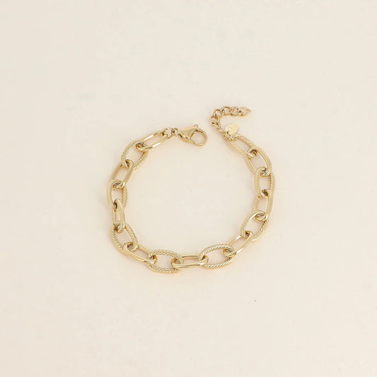 Bracelet MARCEL maillons ovales striés