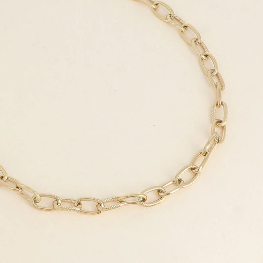 Collier JOSEPH maillons ovales striés