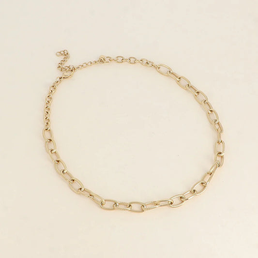 Collier JOSEPH maillons ovales striés