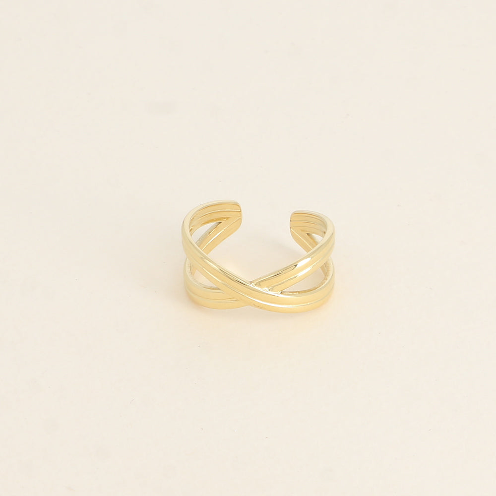 Bague SIMON croisée/striée