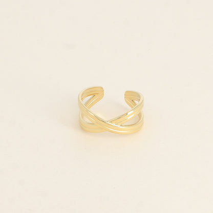 Bague SIMON croisée/striée