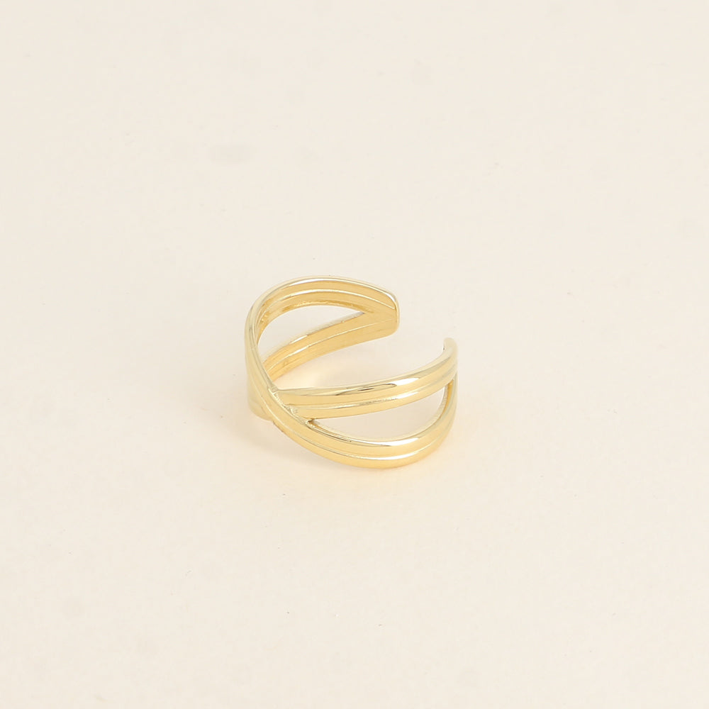Bague SIMON croisée/striée