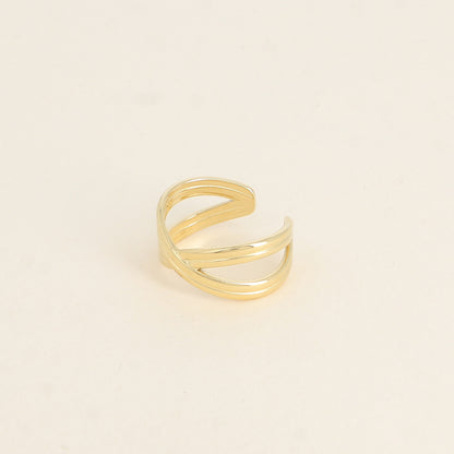 Bague SIMON croisée/striée