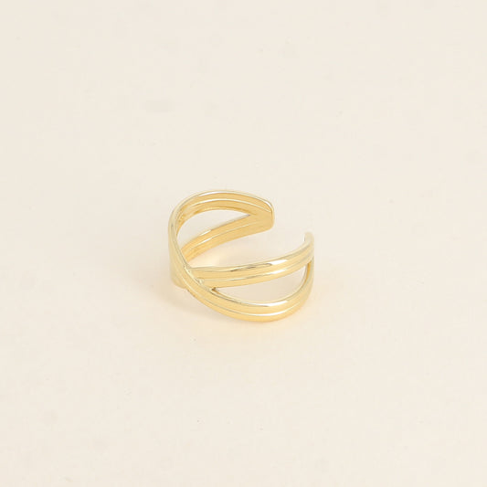 Bague SIMON croisée/striée