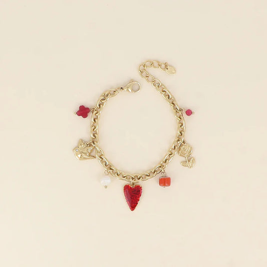 Bracelet ITHÉA coeur rouge