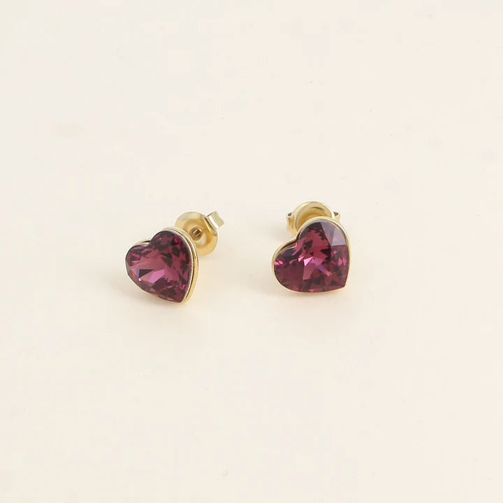 Puces ROSENA coeur violet