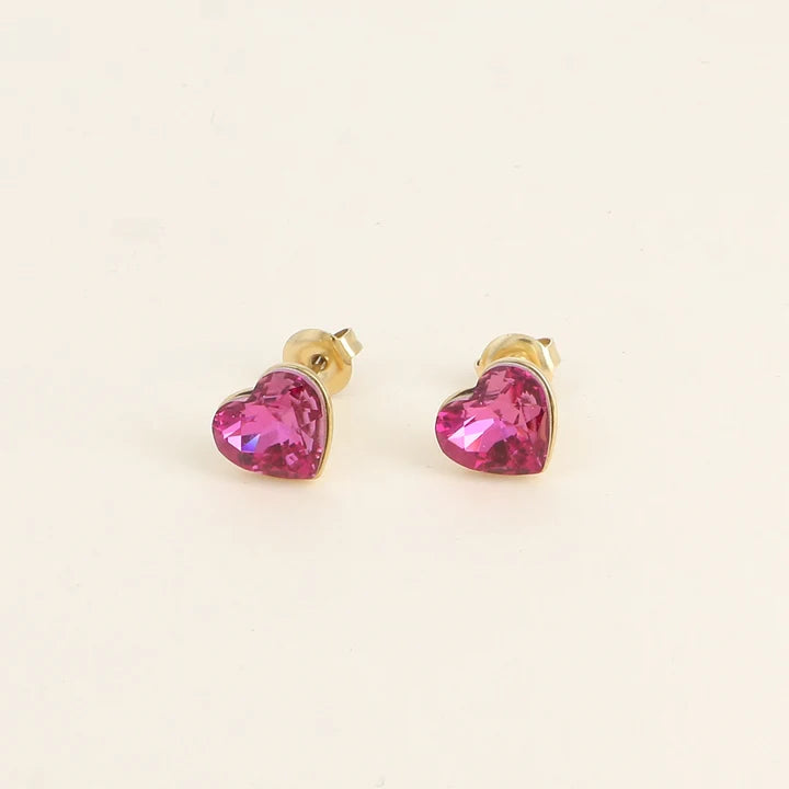 Puces ROSENA coeur fushia