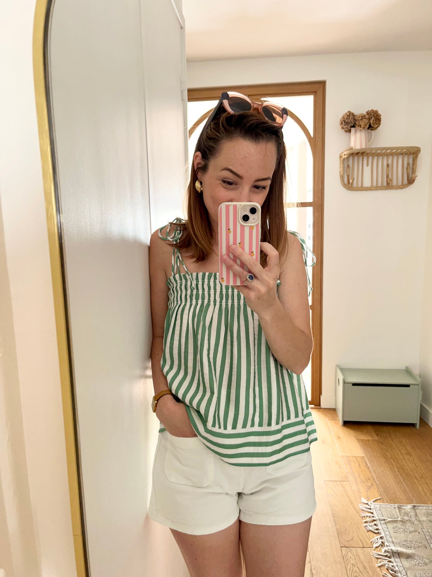 Top LOUISE rayé vert
