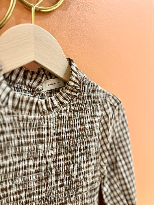 Blouse FAUSTINE carreaux marron