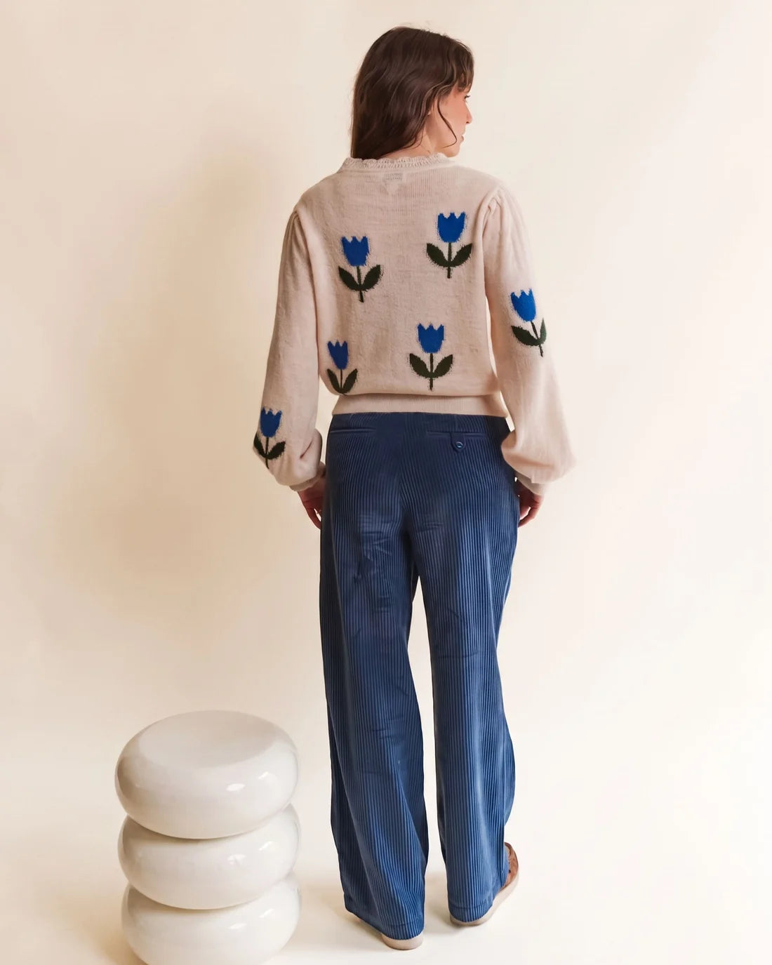 Pull EVA tulipes bleues
