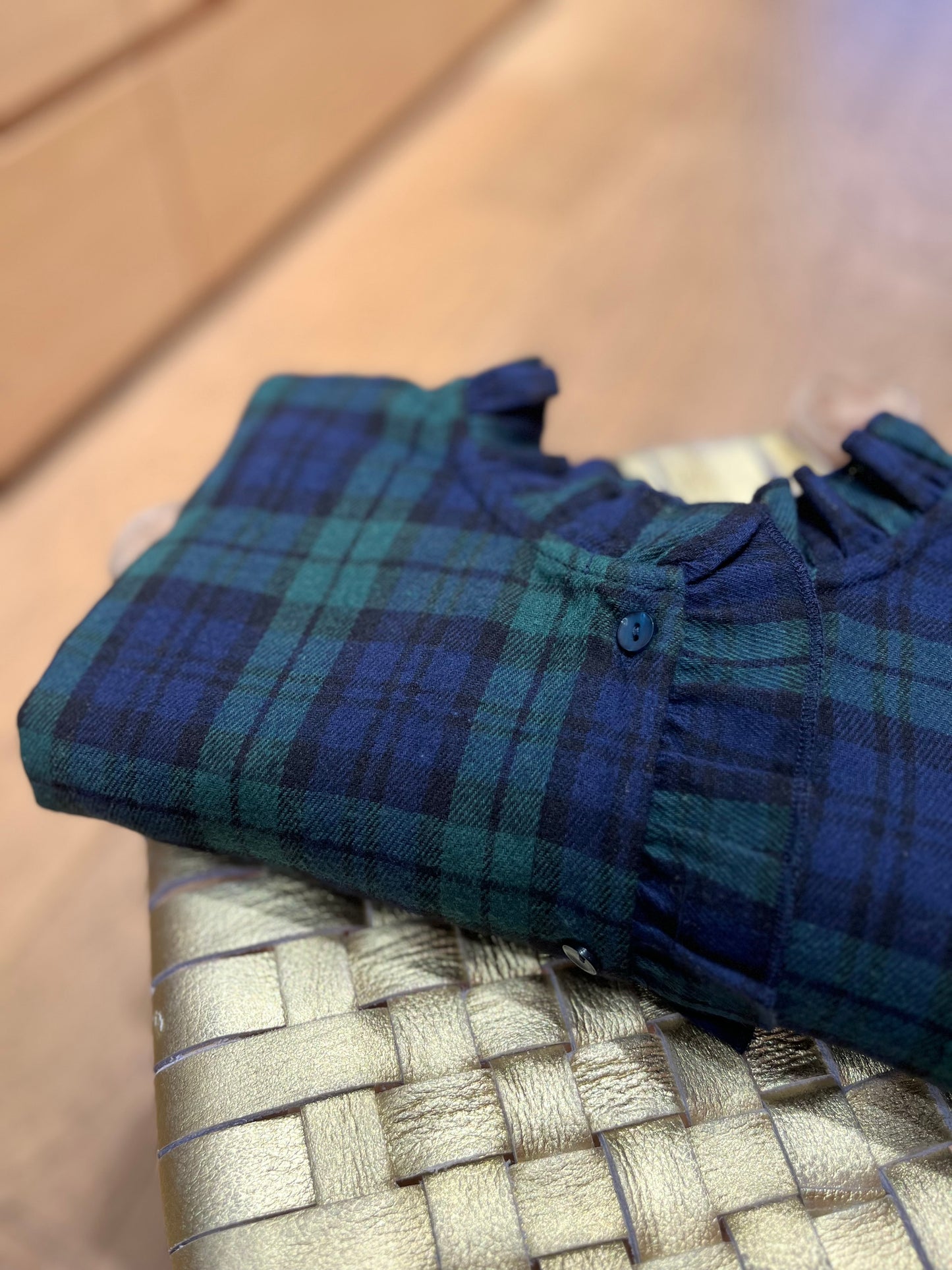Chemisier PAULA tartan bleu