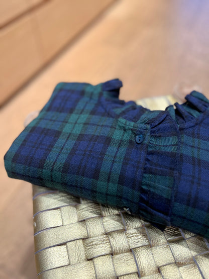 Chemisier PAULA tartan bleu