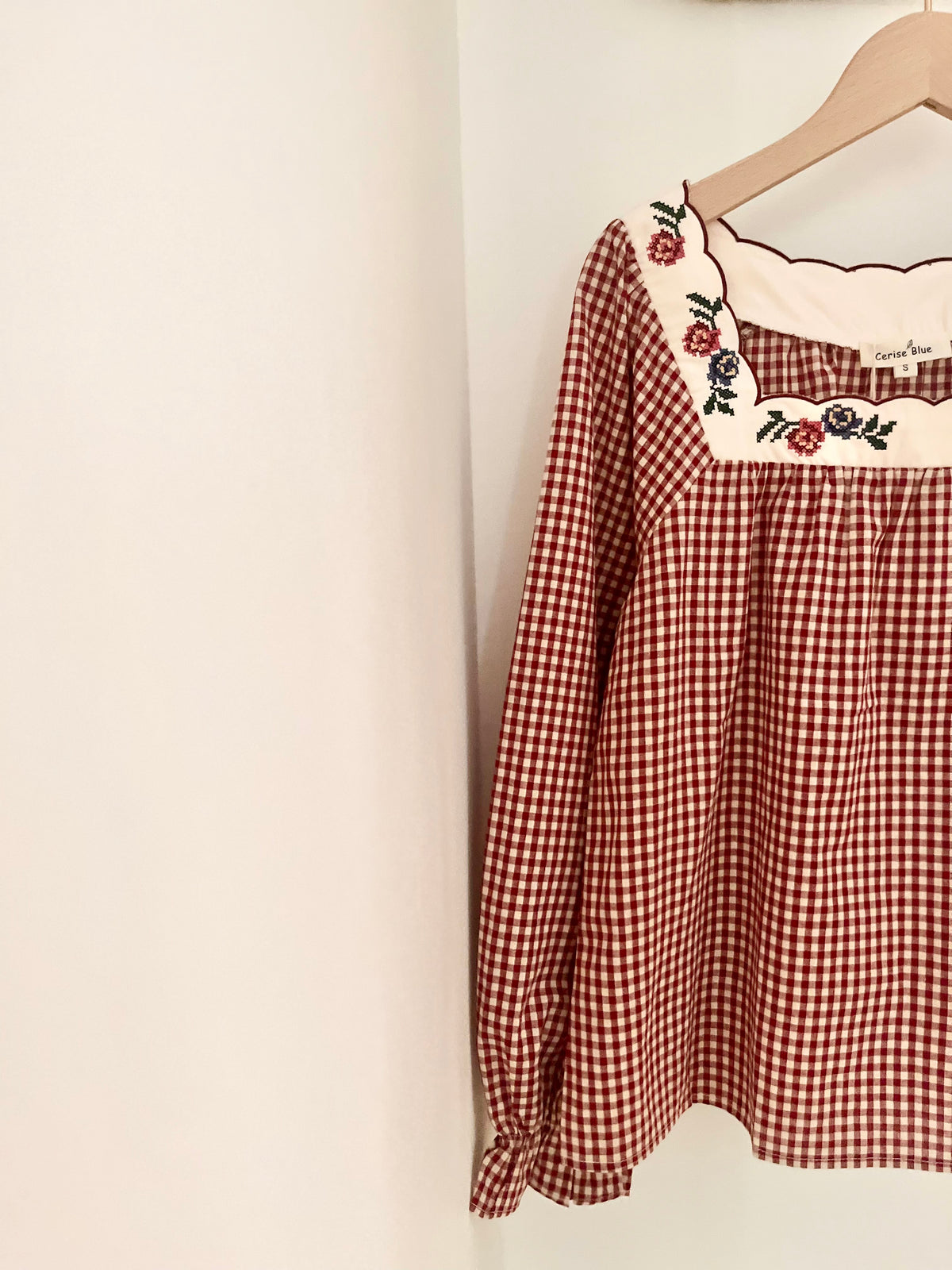 Blouse FAUSTINE vichy brodée