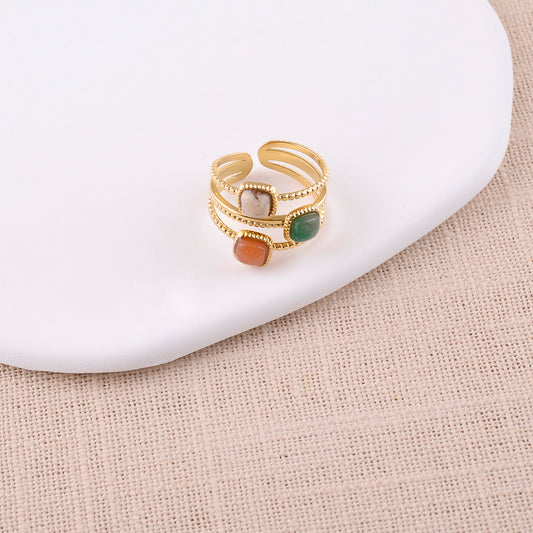 Bague ANAÏS orange/verte