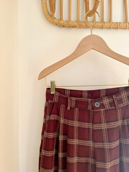 Pantalon ROBBY carreaux bordeaux