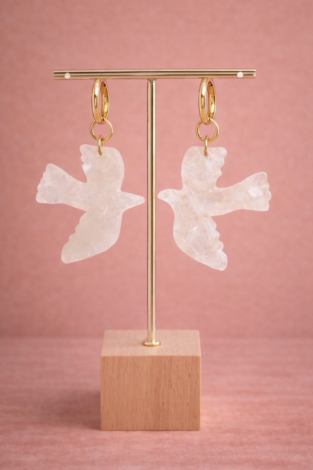 Boucles d'oreilles OISEAU blanches