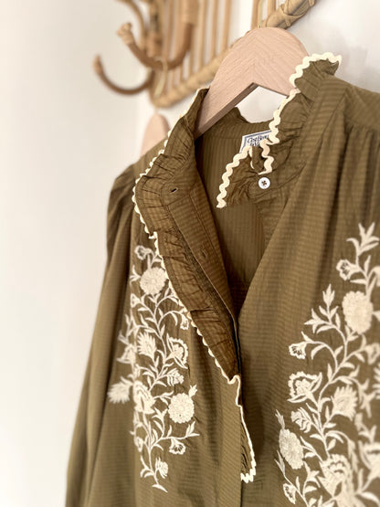 Chemisier ISIS brodé olive