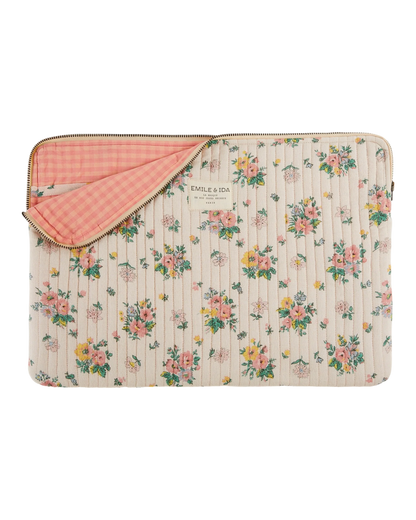 Housse ordinateur rose printemps